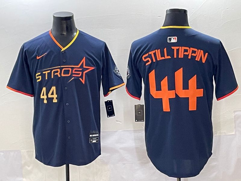Men 2025 Houston Astros #44 Still Tippin Blue Three generations Joint Name Nike MLB Jersey style 4